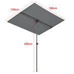 [pro.tec] Parasol 360° Carsoli 120-200x180x130 cm grijs, Verzenden, Nieuw