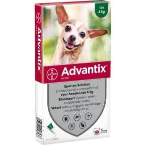 Advantix 40/200 Hond tot 4 kg 6 pipetten (Vlooien - Teken)