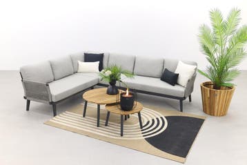 Durban/mindo loungeset - hoekbank - 3-delig - Op=Op, Verzenden, Nieuw, Hout, Loungeset