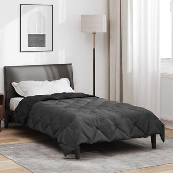 vidaXL Zomerdekbed 220 x 135 cm Zomer 200 gsm Zwart en, Verzenden, Nieuw, Zwart