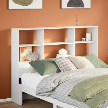 vidaXL Hoofdbord met opbergruimte 160 cm massief grenenhout, Huis en Inrichting, Slaapkamer | Bedden, Verzenden, Nieuw, Wit, Hout