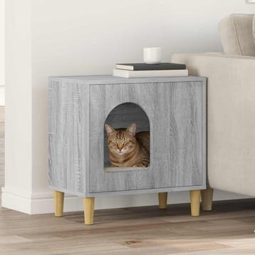 vidaXL Kattenhuis Grijs Sonoma 51 x 30 x 52 cm Bewerkt hout, Verzenden, Nieuw