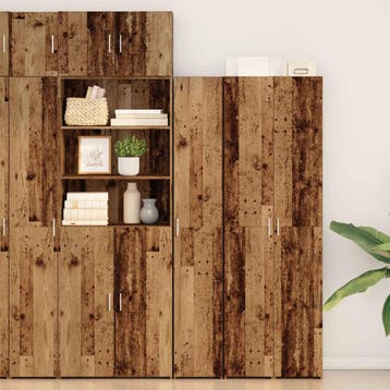 vidaXL buffetkast 2 pcs Oudhout 30 x 42,5 x 185 cm, Minder dan 50 cm, Verzenden, Nieuw, Minder dan 100 cm