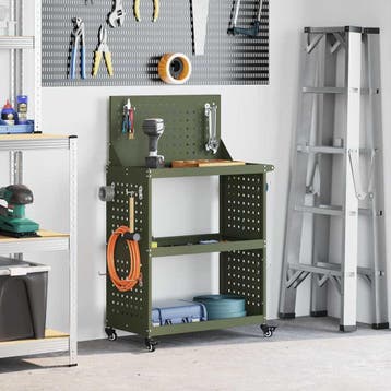 vidaXL Gereedschapswagen Olijfgroen 65 x 35 x 111 cm, Verzenden, Nieuw