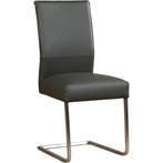 Leren eetkamerstoel Remix - Hermes Antracite (donkergrijs), Huis en Inrichting, Stoelen, Ophalen of Verzenden, Nieuw, Leer, Industrieel, Modern