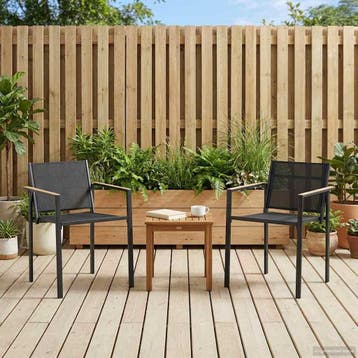 vidaXL Tuinstoelen 2 st Zwart en Anthraciet Textileen stof, Tuin en Terras, Verzenden, Nieuw, Textileen