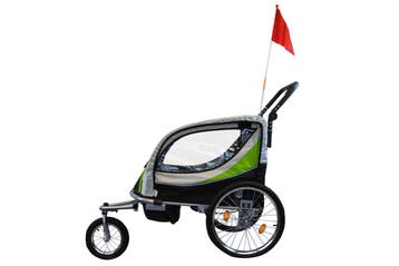 Fietskar 2-Zits Schokbreker | Premium | OP=OP, Fietsen en Brommers, Opvouwbaar, Nieuw, Ophalen of Verzenden, Kinderkar