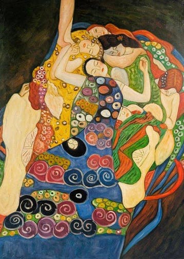 Italiaanse school (XX) - La vergine - omaggio a Gustav Klimt, Antiek en Kunst
