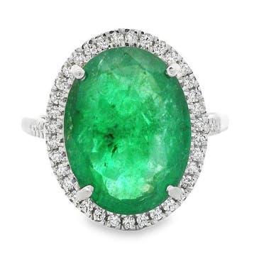 Zonder minimumprijs - Ring Platina - 5.39ct. tw. Smaragd -, Nieuw