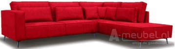 Hoekbank Groede - hoekbanken - Rood, Nieuw, 150 cm of meer, Leer, 250 tot 300 cm