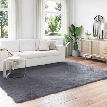 vidaXL Tapijt van imitatie TAFALLA Antracietkleurig 200 x, Huis en Inrichting, Stoffering | Tapijten en Kleden, Verzenden, Nieuw