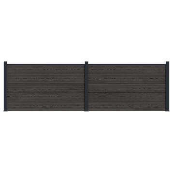 vidaXL Hekpaneel 2 pcs WPC en Aluminium Zwart, Tuin en Terras, Verzenden, Nieuw