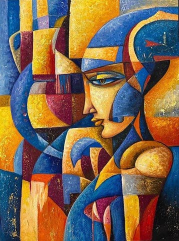 Nguyen Robert (1958) - Le Regard géométrique 80 60 cm