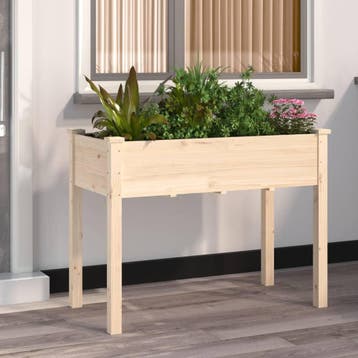 vidaXL Plantenbak met voering 118x59x76 cm massief vurenhout, Verzenden, Minder dan 60 cm, Nieuw, 60 cm of meer