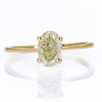 Ring - 14 karaat Geel goud - 1.05ct. tw. Diamant, Nieuw