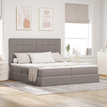 vidaXL Opslag bed met hoofdeinde met opslag Taupe 180 x 200, Verzenden, Nieuw
