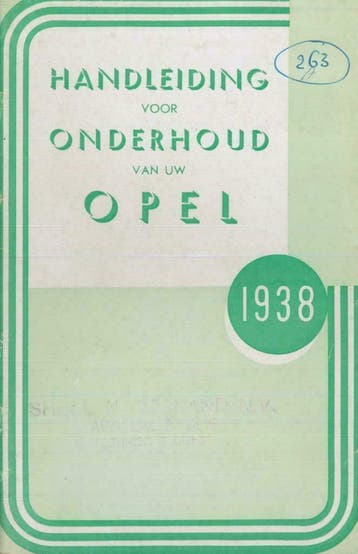 1938 Opel Instructieboekje Nederlandstalig, Verzenden