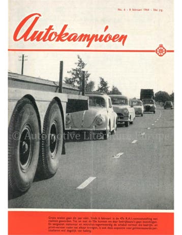 1964 AUTOKAMPIOEN MAGAZINE 6 NEDERLANDS, Nieuw, Author