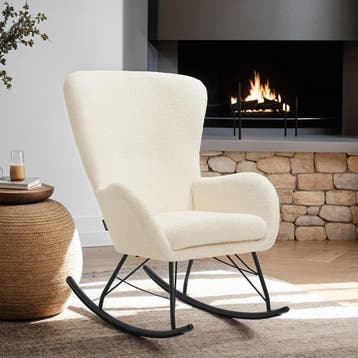 Schommelstoel Swing met stalen glijders en dikke bekleding -, Huis en Inrichting, Stoelen, Verzenden, Nieuw