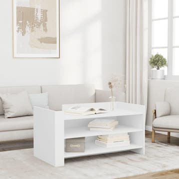 vidaXL Salontafel 100x50x50 cm bewerkt hout wit, 100 tot 150 cm, Verzenden, Nieuw, 50 tot 100 cm