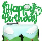 Golf taart topper Happy Birthday groen, Hobby en Vrije tijd, Taarten en Cupcakes maken, Verzenden, Nieuw, Taarten of Cupcakes