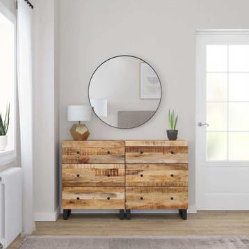 vidaXL Dressoirs 2 st 60x33x75 cm ruw mangohout, Verzenden, Nieuw, Overige houtsoorten, Minder dan 50 cm