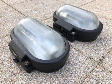 Rare Vintage Pair of 50s Heavy Duty Industrial Factory
