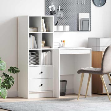 vidaXL Bureau Wit 145,5 x 40 x 127 cm 2 st, Verzenden, Nieuw