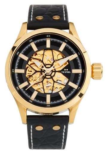 TW Steel VS131 Volante Skeleton horloge 45 mm, Overige merken, Staal, Verzenden, Polshorloge