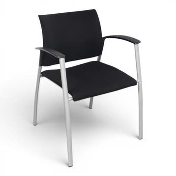 vdm. 1602 vergaderstoel, zwart-aluminium, Ophalen of Verzenden, Gebruikt, Zwart