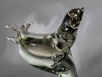 Livio Seguso - Pot - Zeehond - gesigneerd - lengte 19 cm -
