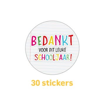 30x Bedankt voor dit leuke schooljaar - juf - meester - v..., Ophalen of Verzenden, Nieuw, Meerdere stickers