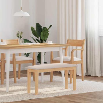 vidaXL Bank 90 cm massief hout rubber, Verzenden, Nieuw
