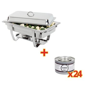 SPECIALE AANBIEDING Olympia Milan Chafing Dish met 24-pak, Verzenden