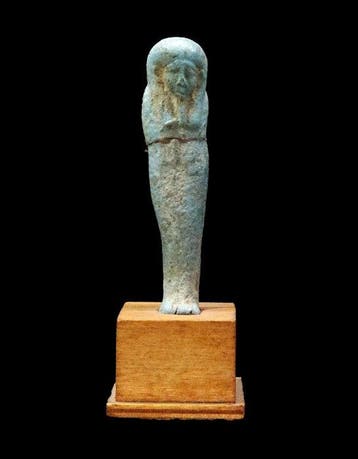 Oude Egypte, late periode - Oushebti in faience met