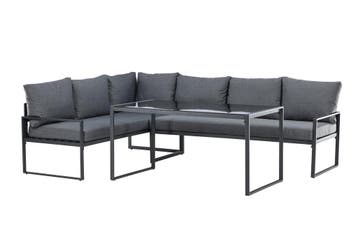 Hoek Lounge Diningset Daan Aluminium Zwart/Grijs The, Verzenden, Nieuw