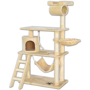 Krabpaal Topmast Pascal Beige – Krabpaal met Slaaphuisje,., Verzenden, Nieuw, Krabpaal