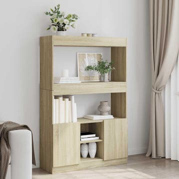 vidaXL Hoge kast 92x33x140 cm bewerkt hout sonoma, Huis en Inrichting, Kasten | Boekenkasten, Verzenden, Nieuw, Overige houtsoorten