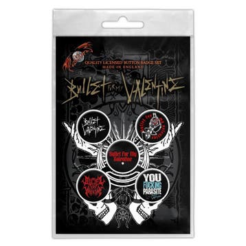 Bullet For My Valentine Button 5-pack officiële merchandise, Ophalen of Verzenden, Nieuw, Kleding