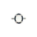 Gouden ring met maansteen, saffier en diamant 14 kt, Sieraden, Tassen en Uiterlijk, Ringen, Ophalen of Verzenden, Nieuw