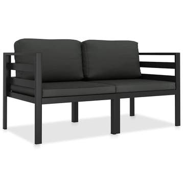 vidaXL 2-delige Loungeset met kussens aluminium antraciet, Tuin en Terras, Tuinsets en Loungesets, Verzenden, Nieuw, Aluminium