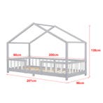 Kinderbed Treviolo met uitvalbeveiliging 90x200 lichtgrijs e, Kinderen en Baby's, Kinderkamer | Bedden, Verzenden, Nieuw