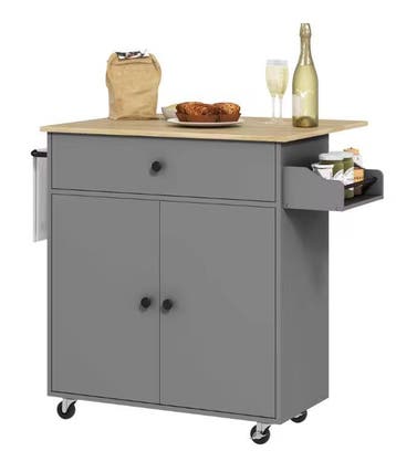 Keukeneiland met Wielen en Klapblad – 106x42x87 cm, Huis en Inrichting, Keuken | Keukenelementen, Verzenden, Nieuw