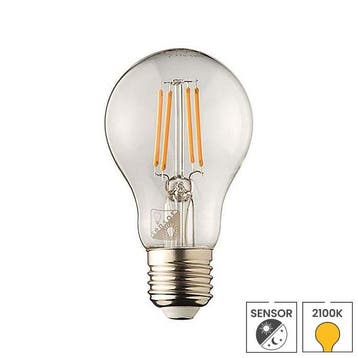 E27 LED lamp met sensor | Daglichtsensor | 4.2W 2100K warm, 30 tot 60 watt, Led-lamp, Verzenden, Nieuw