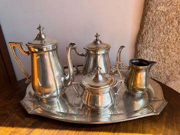 WMF / Geislingen - Koffie- en theeservies (5) - Verzilverd -, Antiek en Kunst