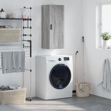 vidaXL Bovenkast 34,5x34x90 cm grijs sonoma eikenkleurig, Minder dan 50 cm, Verzenden, Nieuw, Minder dan 100 cm