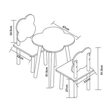 Kindertafel met 2 kinderstoelen Simrishamn wit en lila [en.c, Verzenden, Nieuw