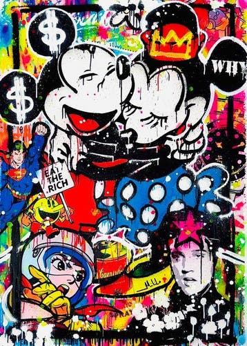 Mikko - Mickey And Minnie Mouse Hug On Frame - Super Size
