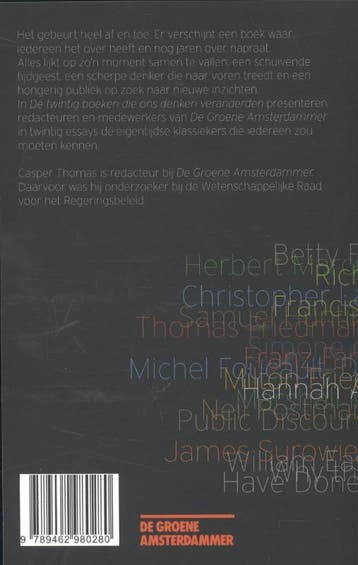De twintig boeken die ons denken veranderden 9789462980280, Verzenden, Zo goed als nieuw
