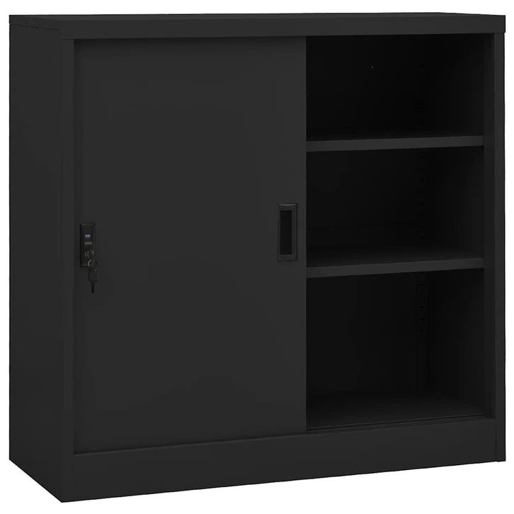 vidaXL Kantoorkast met schuifdeuren 90x40x90 cm staal, Huis en Inrichting, Kasten | Overige, Nieuw, Verzenden